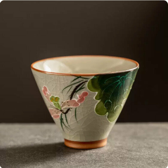 Hotly recommended Ge Kiln hand-painted tea cup for home use [Yunhe]