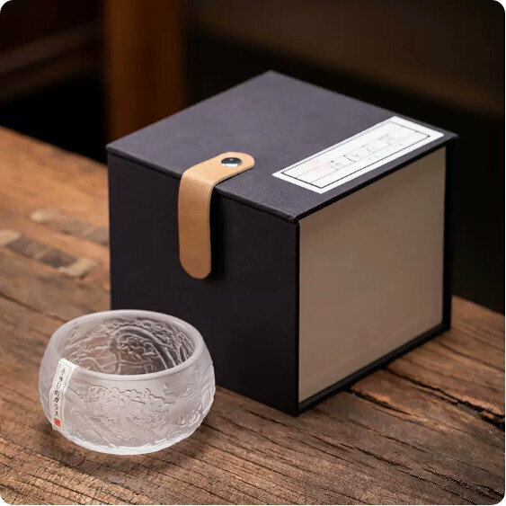 Hotly recommended household hammered glass tea cup [Longteng Shengshi-Gift Box]