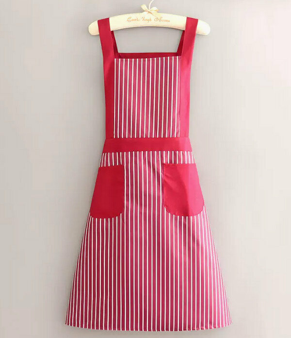 Hotly recommended fashionable one-size-fits-all apron-HL098 coated waterproof vertical strip strap red