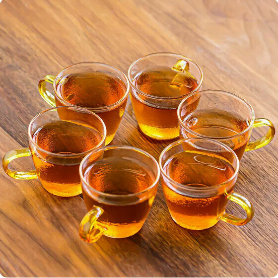 Hot recommendation [pack of 6] thickened heat-resistant transparent glass tea cup [golden sand grain cup]