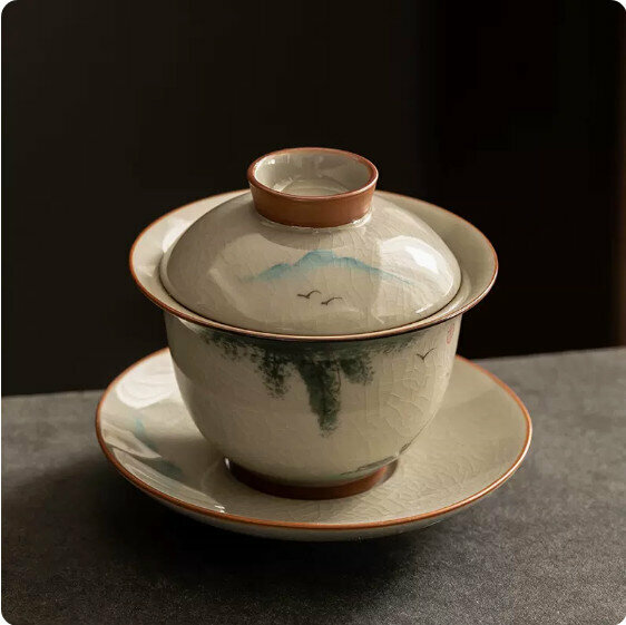 Hotly recommended Ge Kiln hand-painted Sancai bowl [Fishing]