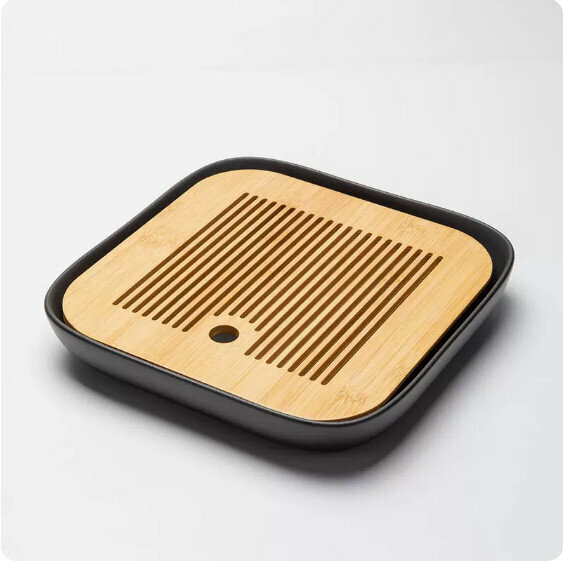 New ceramic square tea tray [black]