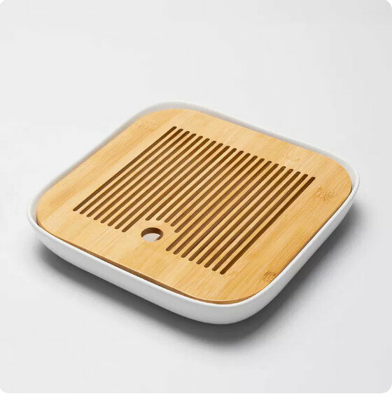 New ceramic square tea tray [white]