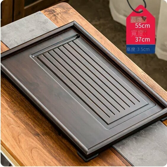 New walnut color bamboo tea tray [large size]