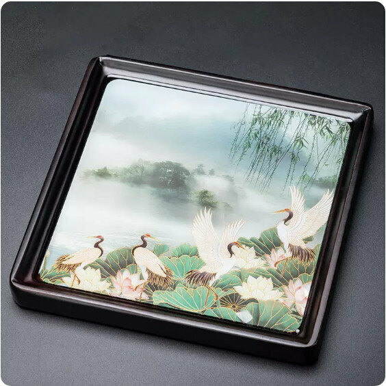 New heavy bamboo square tea tray [Xianyun Yehe]