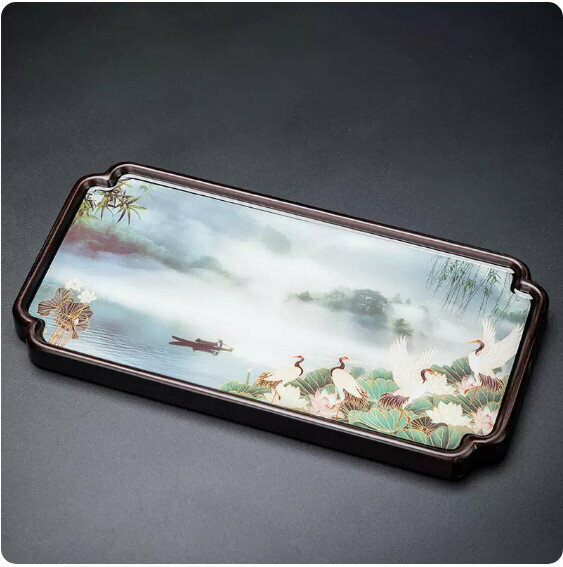 New heavy bamboo rectangular tea tray [Xianyun Yehe]