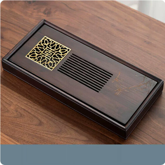 New walnut color water tea tray [Small size-Qiuchi]