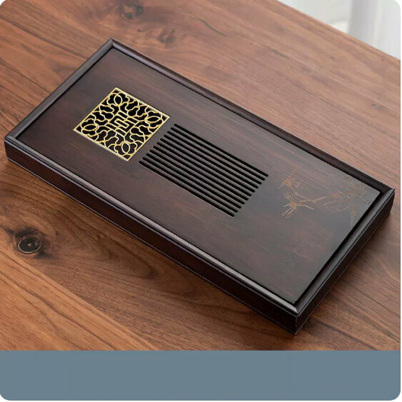 New walnut color water tea tray [medium size-Qiuchi]