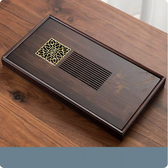New walnut color water tea tray [large size-Qiuchi]