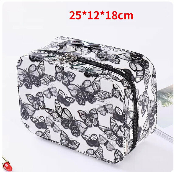 New large-capacity simple travel small storage bag (black and white butterfly large)