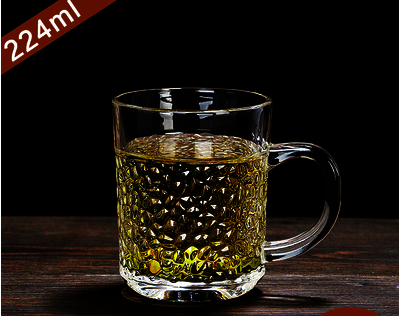 Hot recommended transparent glass water cup tea cup beer cup (specification: 224ml rhinestone cup)