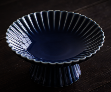 Hotly recommended retro sunflower-shaped tall ceramic tea tray (large size - Jilan) (size: diameter 15.8CM * height 7.2CM)