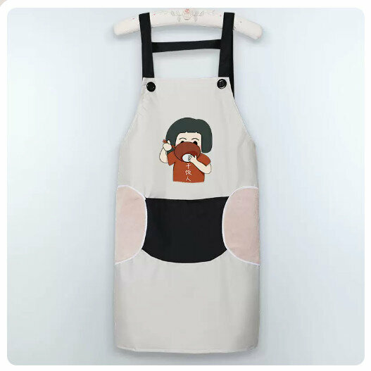 Hotly recommended waterproof and oil-proof apron for kitchen and catering [hand wipeable] strap for rice cooker - off-white]