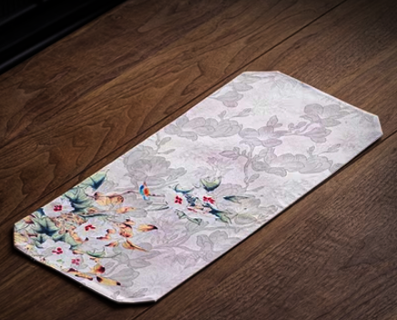熱推中式香雲紗布藝雙面小茶席(纏蓮)(尺寸:長48CM*寬22CM)