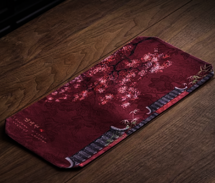 熱推中式香雲紗布藝雙面小茶席(福滿堂)(尺寸:長48CM*寬22CM)