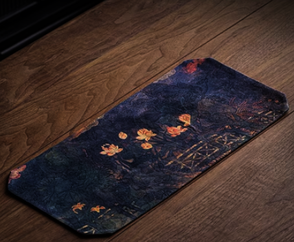 熱推中式香雲紗布藝雙面小茶席(滿園荷花)(尺寸:長48CM*寬22CM)