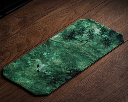 熱推中式香雲紗布藝雙面小茶席(青竹)(尺寸:長48CM*寬22CM)