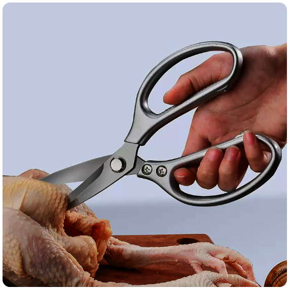 Hot selling scissors (silver aluminum handle multifunctional scissors)