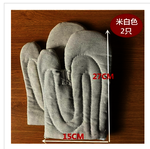 熱賣耐高溫帆布防燙手套（白色加厚27CM（1雙））