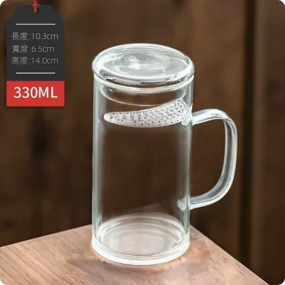 Hot seller heat-resistant glass tea cup [transparent color - with lid]