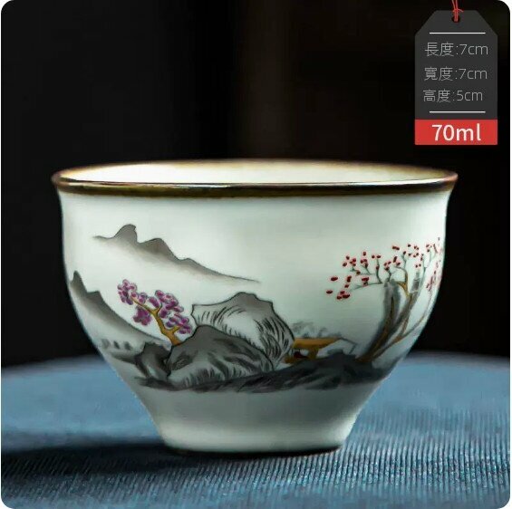 Hot Selling Ceramic Tea Cup [Thousand Miles of Rivers and Mountains-Jinzhong Cup]