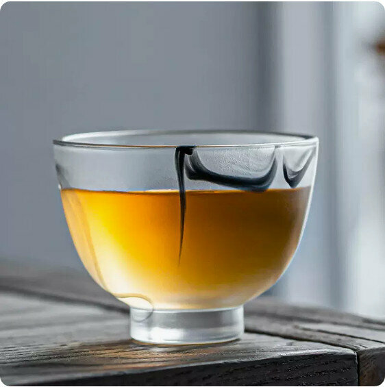 熱賣水墨耐熱玻璃茶杯【雞心】