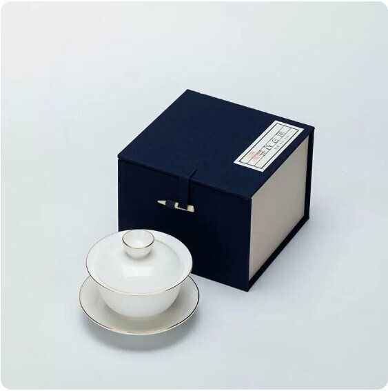Hot Selling Domestic Ceramic Covered Bowl [Mutton Fat Jade White "Jiang Xue" - Gift Box]