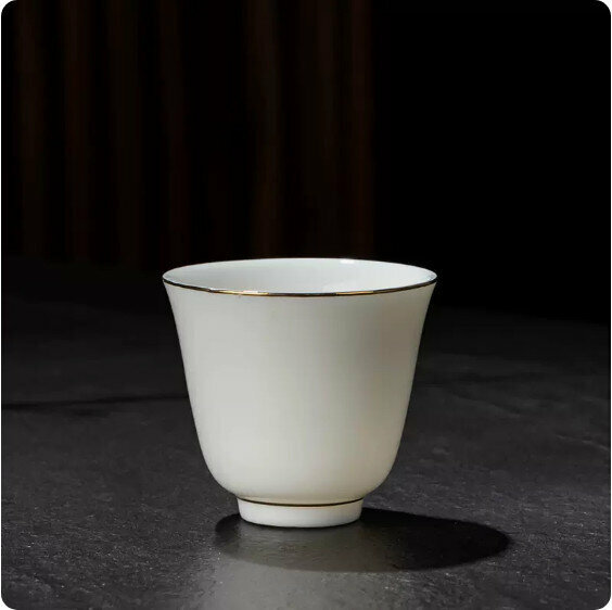 熱賣家用白瓷茶杯【描金-品香杯】