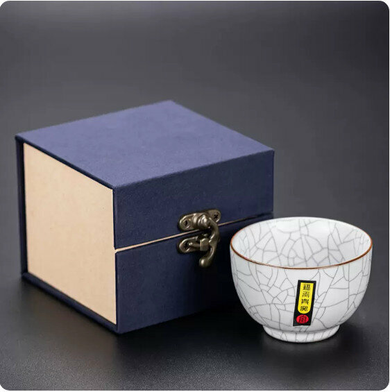 熱賣陶瓷茶盞【月白汝窯（禪定杯）-禮盒裝】