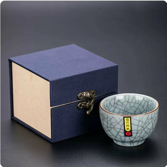 熱賣陶瓷茶盞【天青哥窯（禪定杯）-禮盒裝】