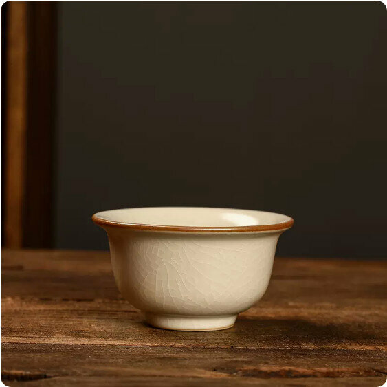 Hot Selling Beige Ru Kiln Kung Fu Tea Cup [Hand Pressed Cup]