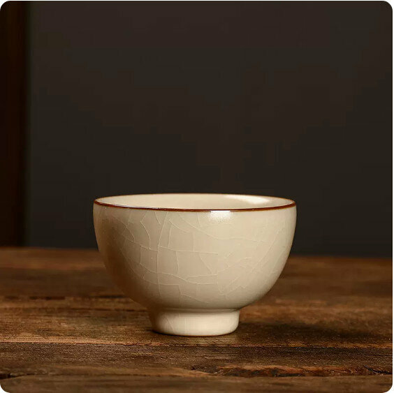 Hot Selling Beige Ru Kiln Kung Fu Tea Cup [Qinglan Cup]