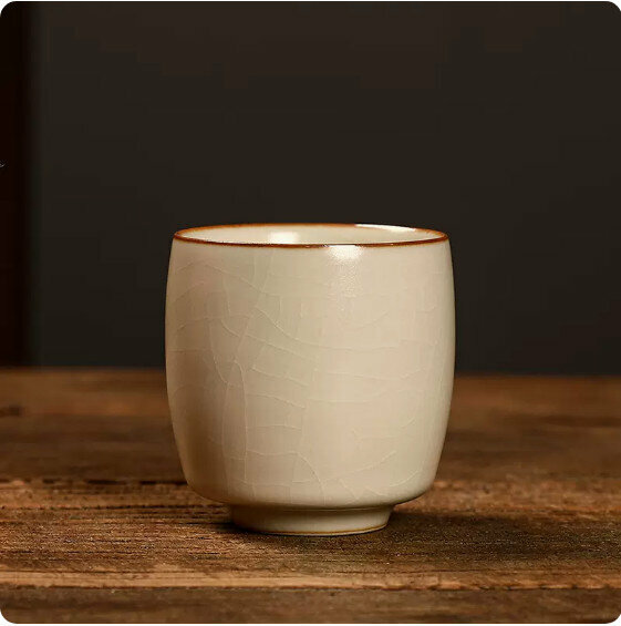 Hot Selling Beige Ru Kiln Kung Fu Tea Cup [Straight Cup]