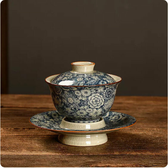 Hot selling clay blue and white three-cai bowl [Ya Yun]