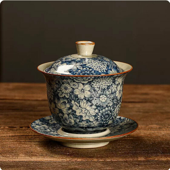 Hot selling clay blue and white three-cai bowl [Qingfeng]