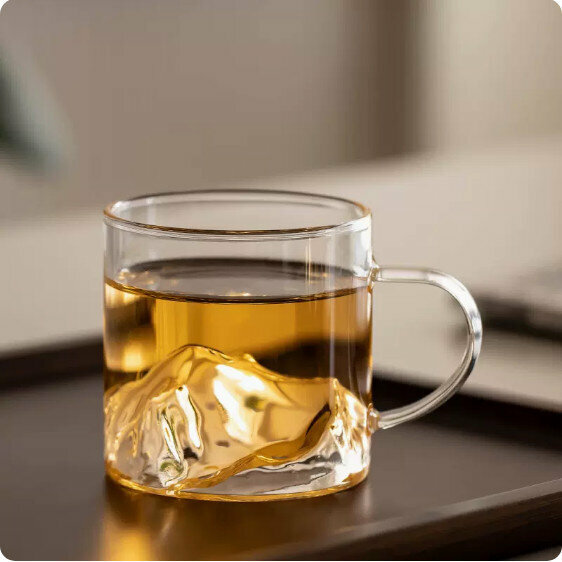 Hot selling heat-resistant glass mountain viewing tea cup [transparent color]