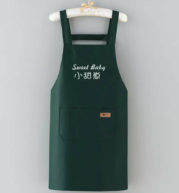 熱賣背帶環保防水+標甜崽純綠-均碼工裝罩衣圍裙