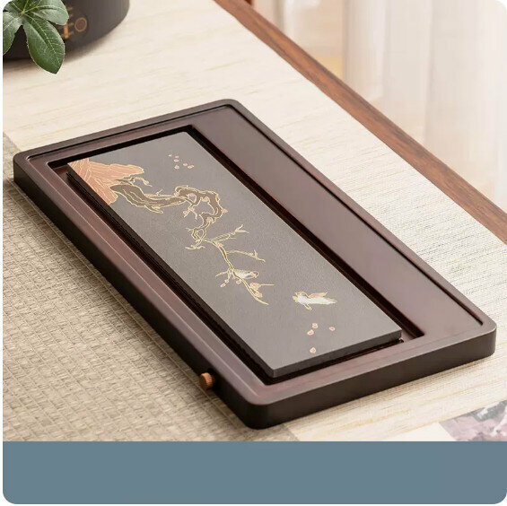 Hot-selling domestic tea set walnut color tray [small size-flying together]