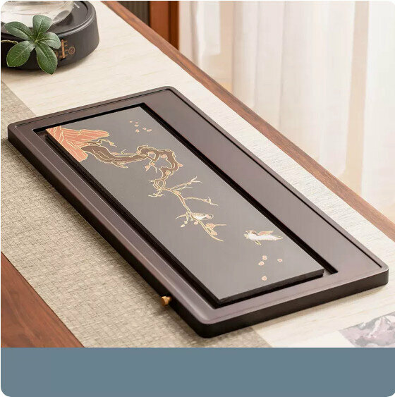 Hot Selling Domestic Tea Set Walnut Color Tray [Large Size - Fly Together]