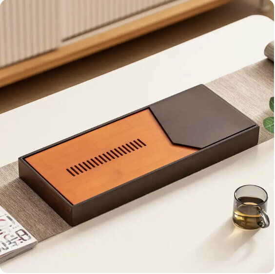 Hot selling walnut color water storage tea tray [Yajing-Medium]