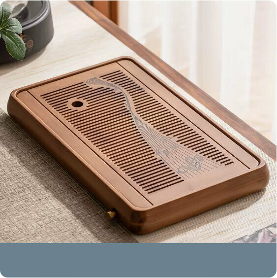 Hot selling dual-purpose rosewood color heavy bamboo tea tray [medium size - Xile water]