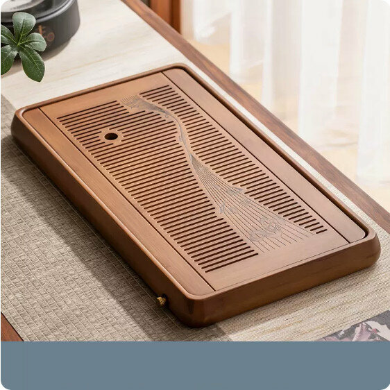 Hot selling two-purpose rosewood color heavy bamboo tea tray [large size - Xile water]