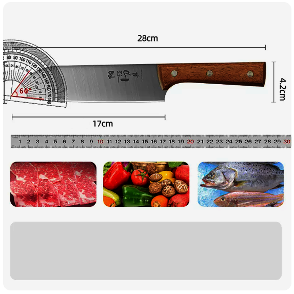 Popular knives (chef’s knife with wooden handle)
