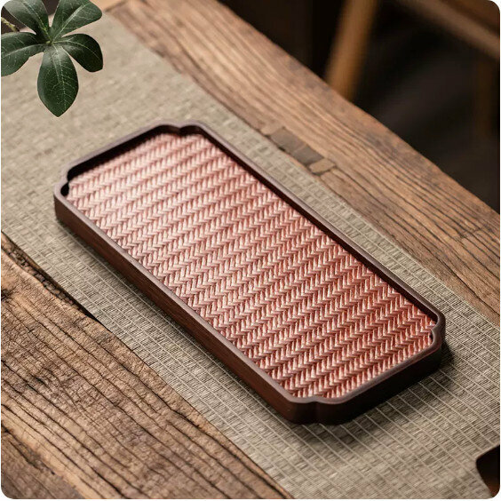 Popular Bamboo Mat Tea Tray [Rectangular Lajiao-Large]