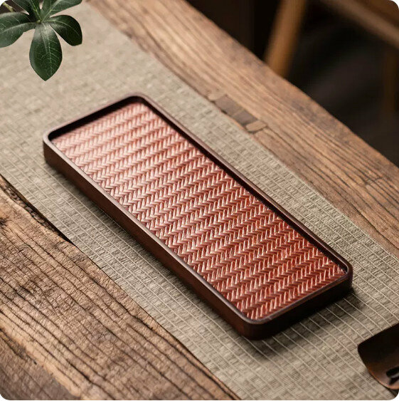 Popular bamboo mat tea tray [Rectangular Line-Small]