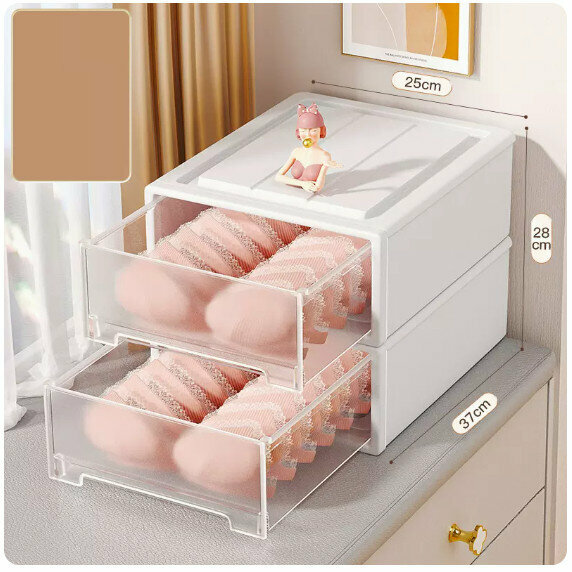Popular storage box [Large size - two-pack (ungrid underwear box)]