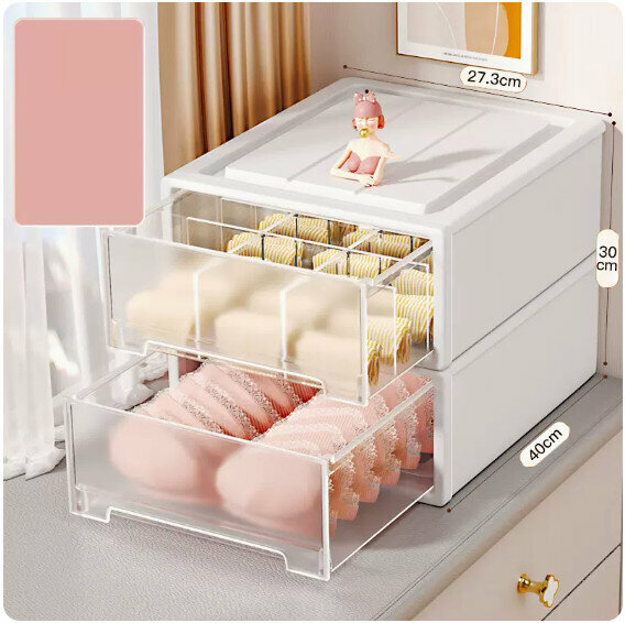 Popular storage box [extra large-two-piece set (underwear box + sock box)]
