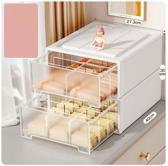 Popular storage box [extra large size - two-piece set (underwear box + sock box)]