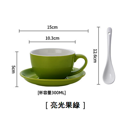 爆款果綠色300ML（一杯一碟一勺）