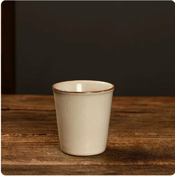 Hotly Recommended Beige Ru Kiln Tea Cup [Short Style]